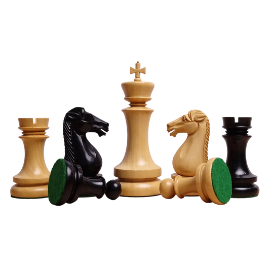 4.5-inch Triple Weighted Dublin Luxury Chess Pieces in Ebony & Boxwood - Tournament Edition - Available at Chessetup Store.