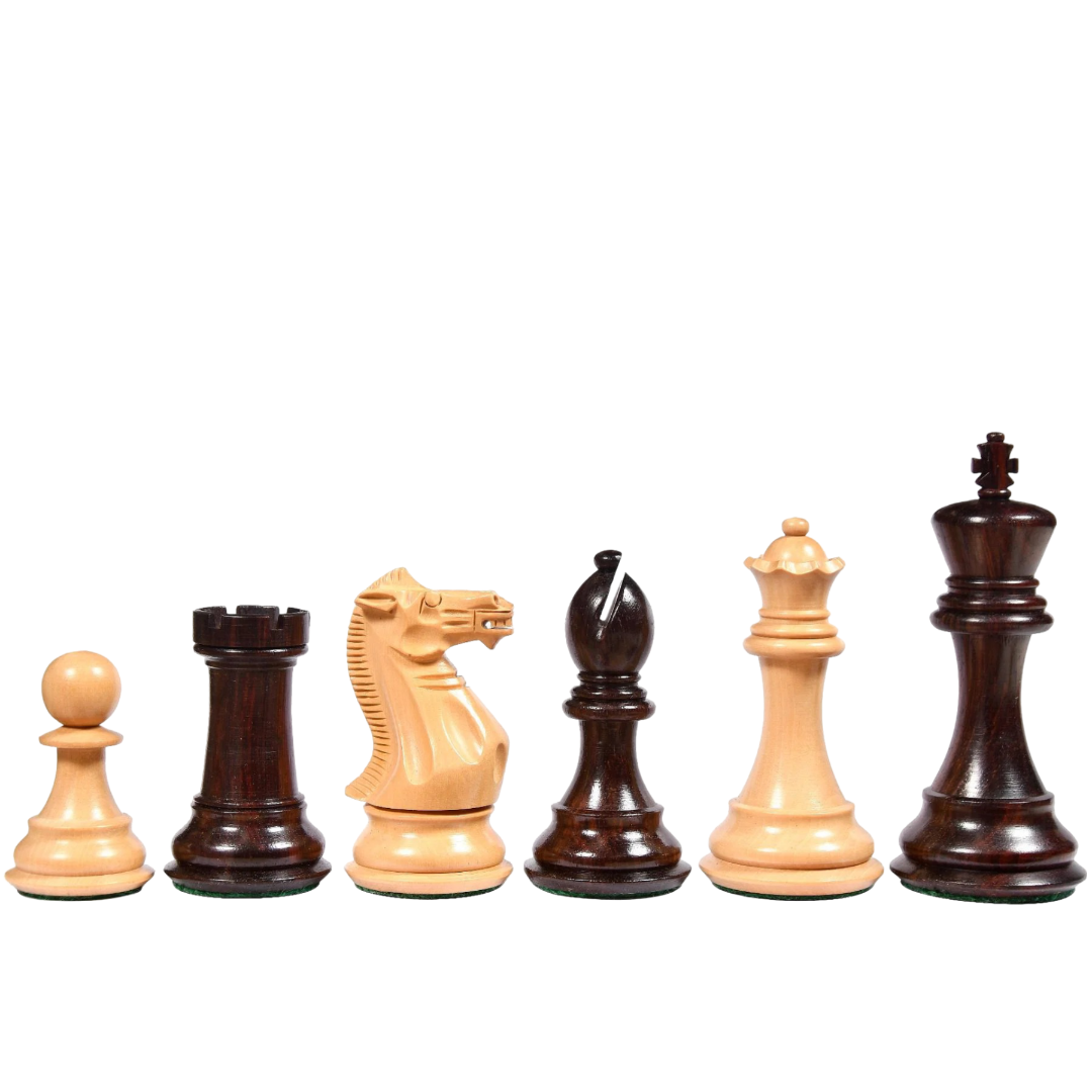 4.4" King - The American Staunton Series Weighted Tournament Chess Pieces in Rosewood & Box Wood | Chessetup Store – A premium handcrafted Staunton set.