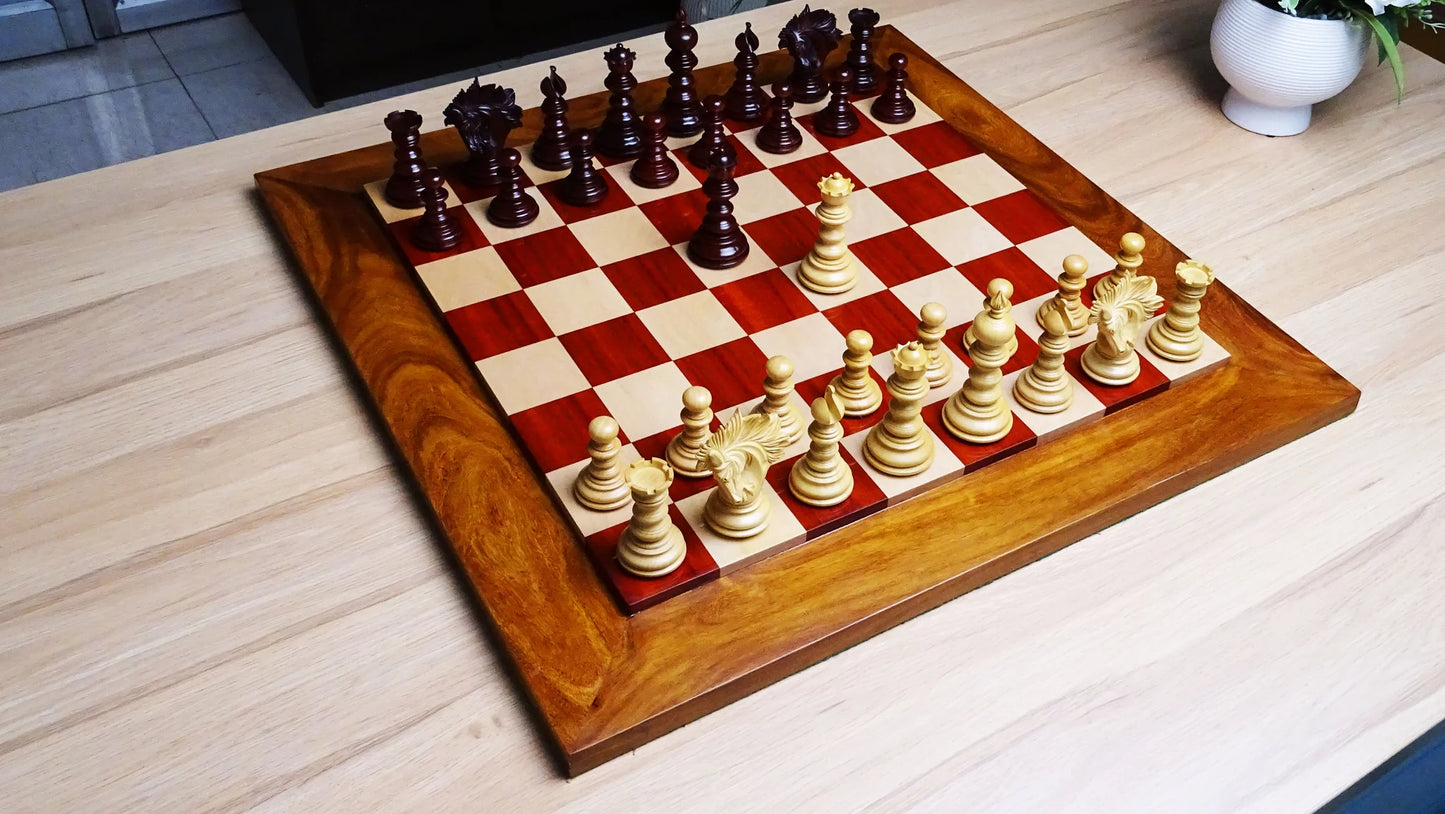 Collector’s Edition Luxury Chess Pieces in Padauk and Boxwood, Triple Weighted 4.2-inch Staunton Set - Chessetup Store