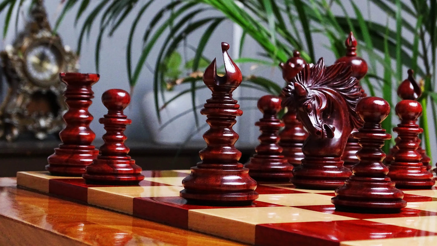The Zeus Series Premium Chessmen, 2150 Grams Heavy Weighted Chess Pieces in Padauk Wood & Boxwood - Chessetup Store