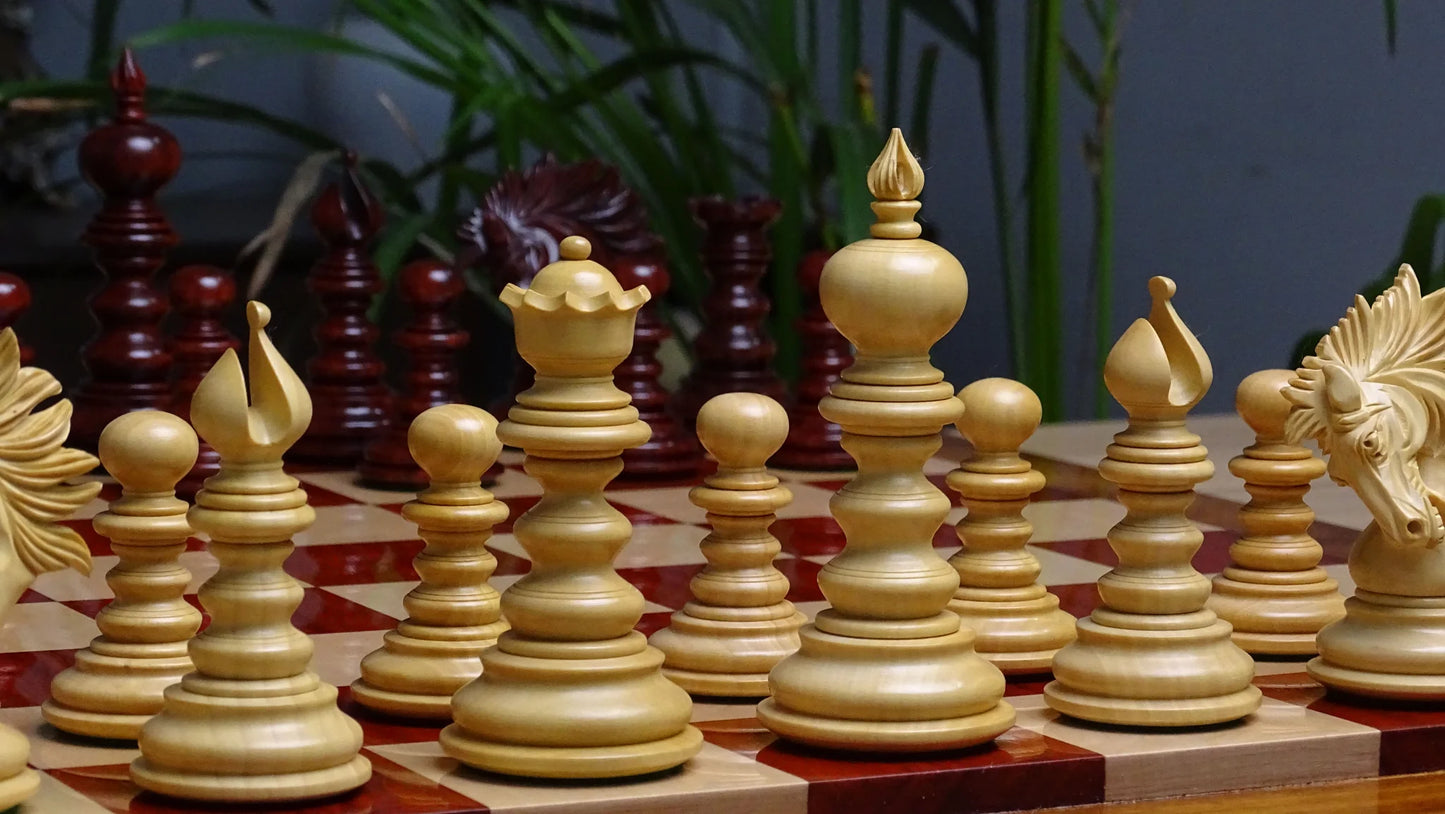 Professional Chess Set Pieces in Staunton Design, Padauk & Boxwood, Triple Weighted for Stability and Precision - Chessetup Store