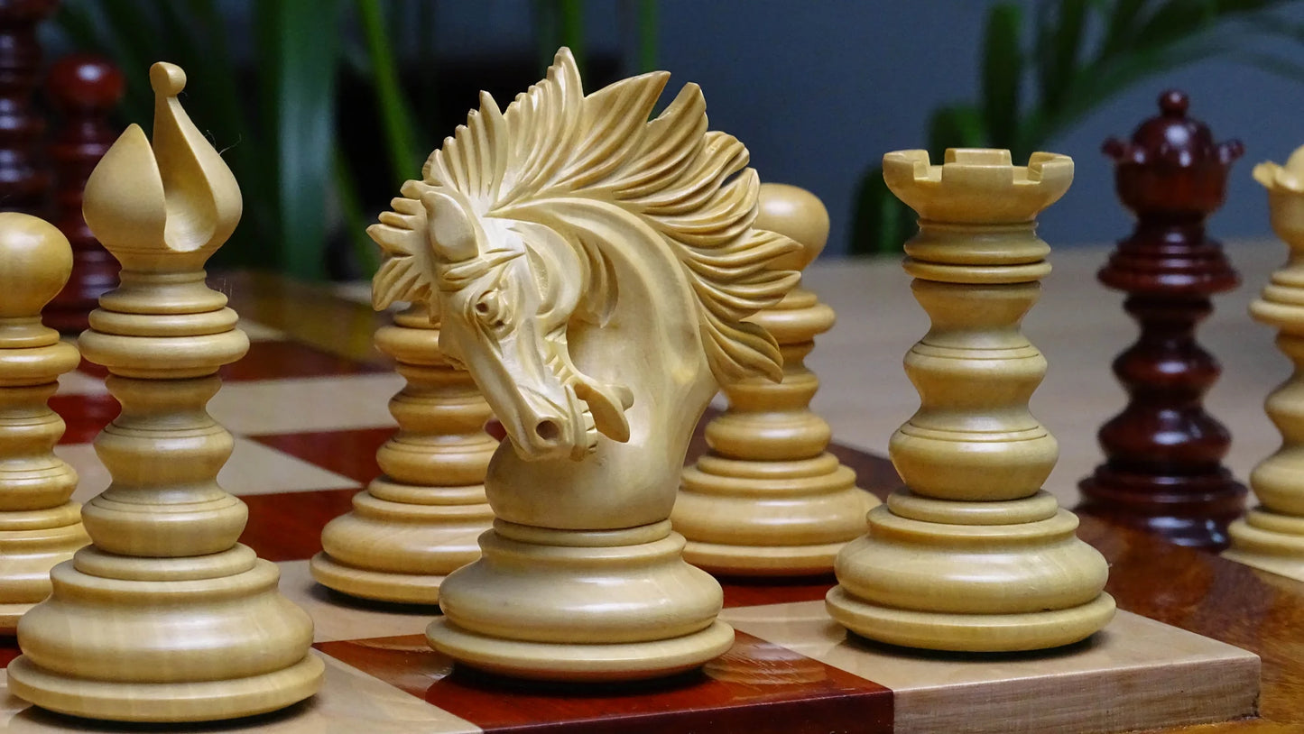 Exclusive Zeus Series Luxury Staunton Chessmen, Triple Weighted Tournament Set in Padauk and Boxwood - Chessetup Store