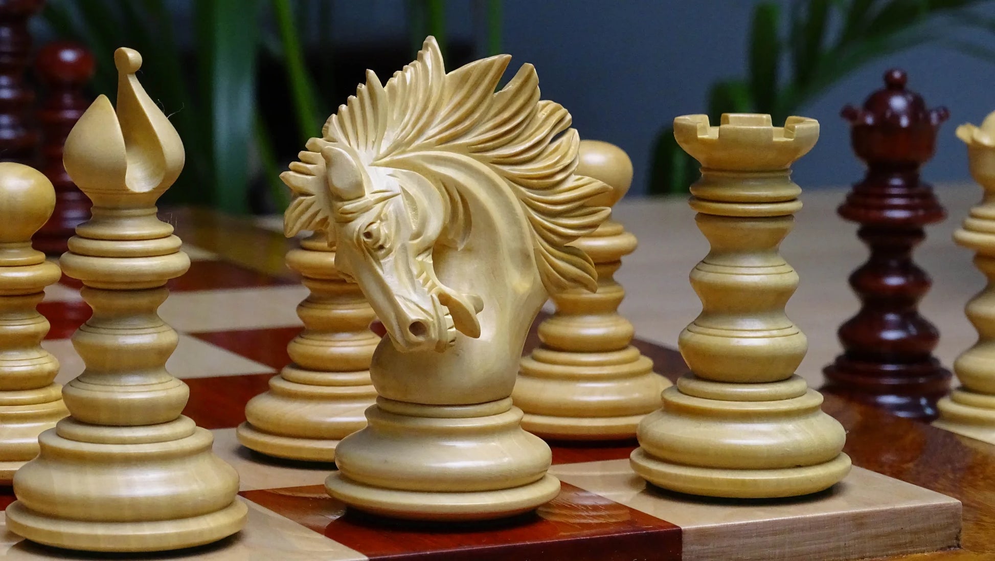 Exclusive Zeus Series Luxury Staunton Chessmen, Triple Weighted Tournament Set in Padauk and Boxwood - Chessetup Store