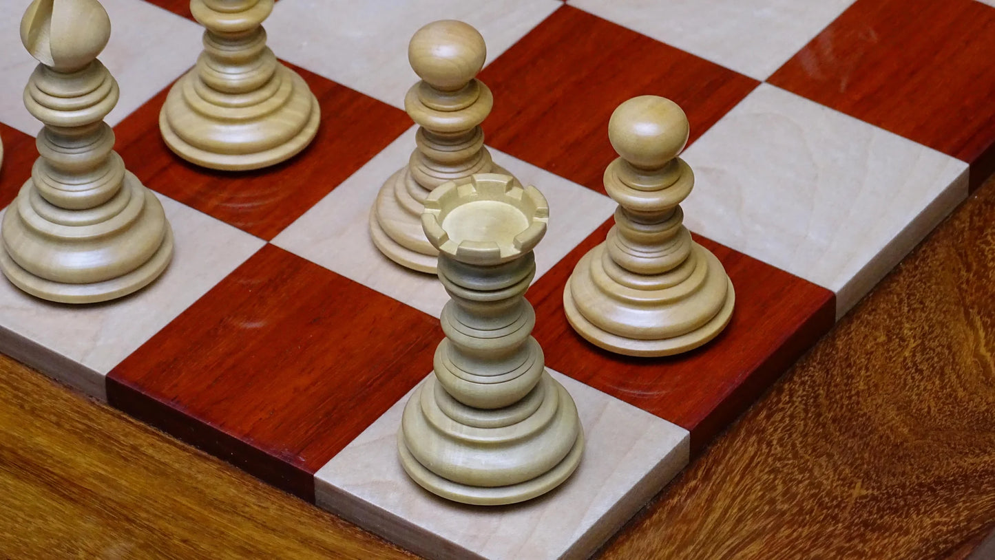 Luxury Handcrafted Chess Pieces in Padauk and Boxwood, Triple Weighted for Stability, Staunton Design - Chessetup Store