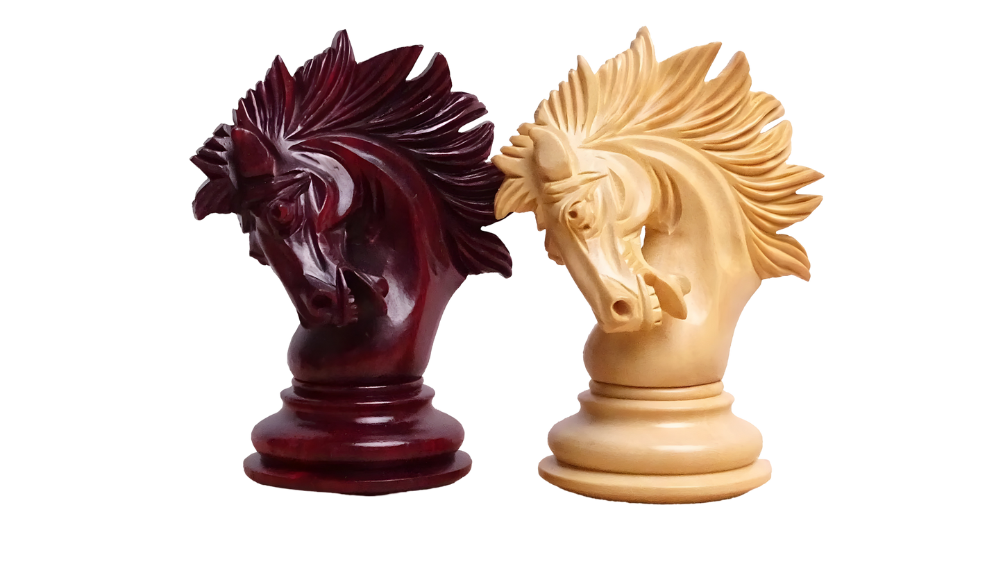 Zeus Series Luxury Chessmen in Padauk and Boxwood, Tournament-Quality Triple Weighted Chess Set for Professionals - Chessetup Store