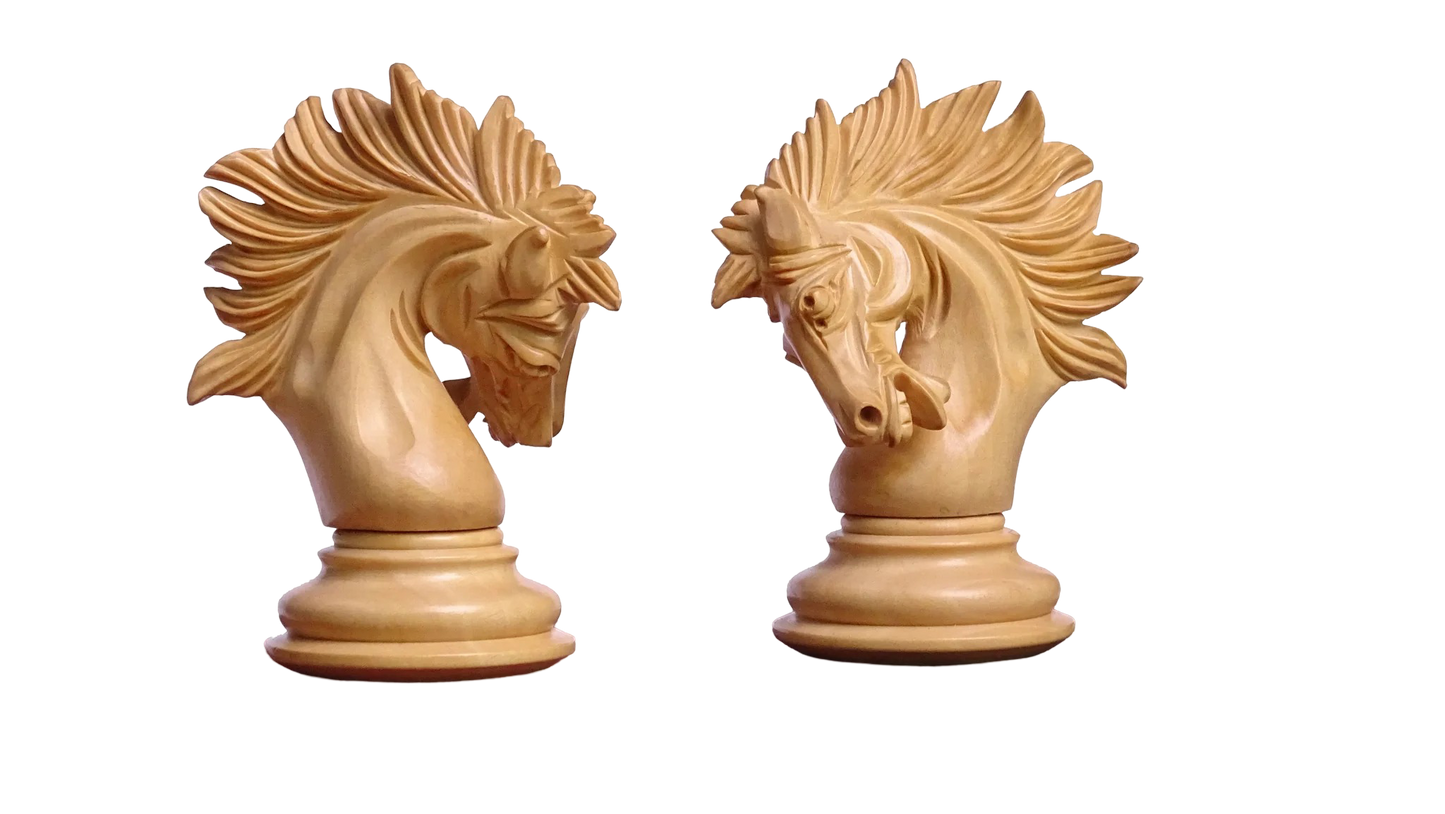 The Zeus Series 4.2" Luxury Chess Pieces Triple Weighted in Ebony Wood and Boxwood