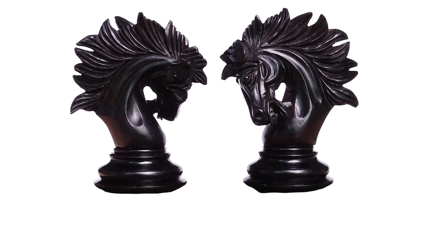 The Zeus Series 4.2" Luxury Chess Pieces Triple Weighted in Ebony Wood and Boxwood