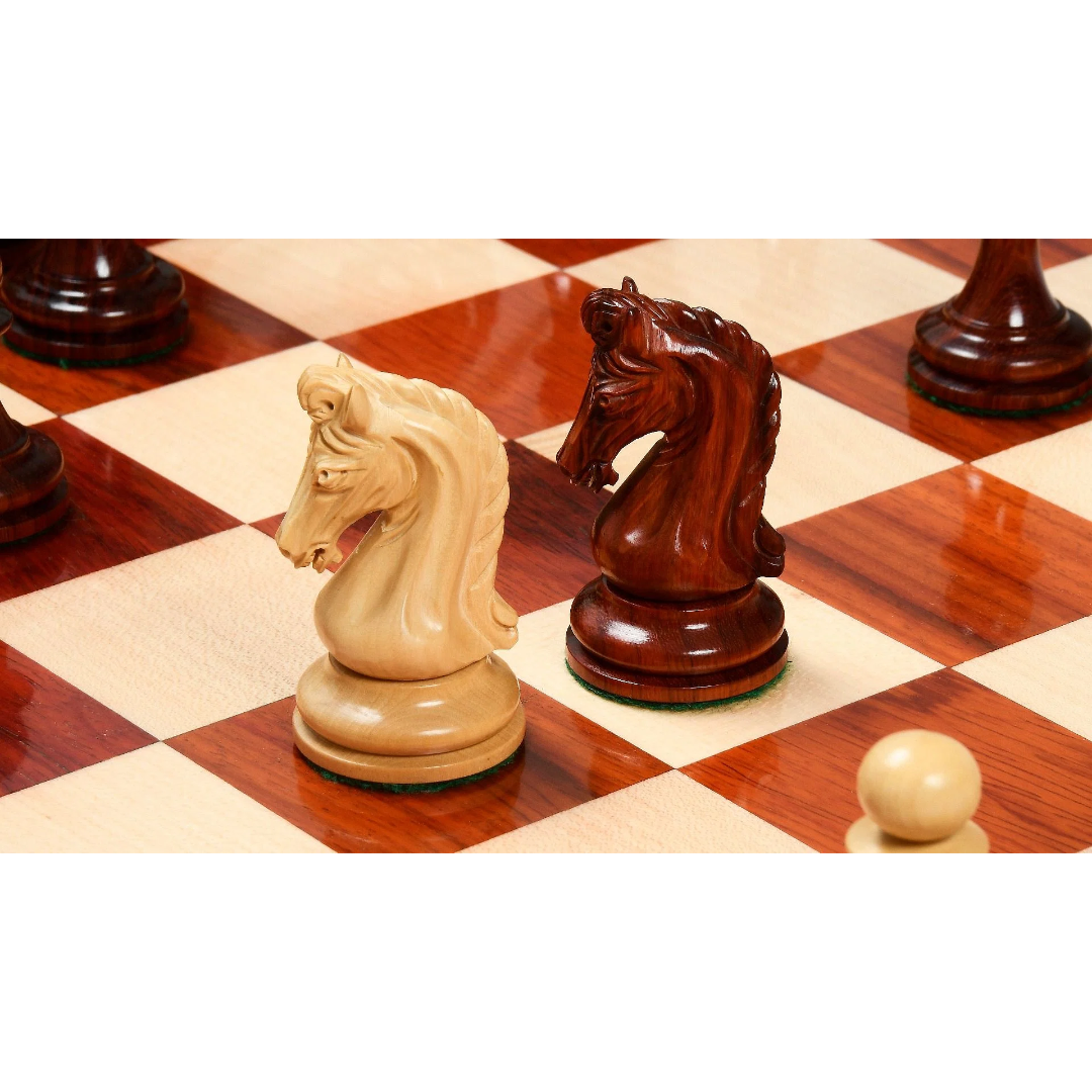 Luxury Staunton Chess Pieces - 3.75-inch King, The Imperial Collector Series in Bud Rose Wood & Box Wood – Play like a champion with Chessetup Store’s exclusive collection.