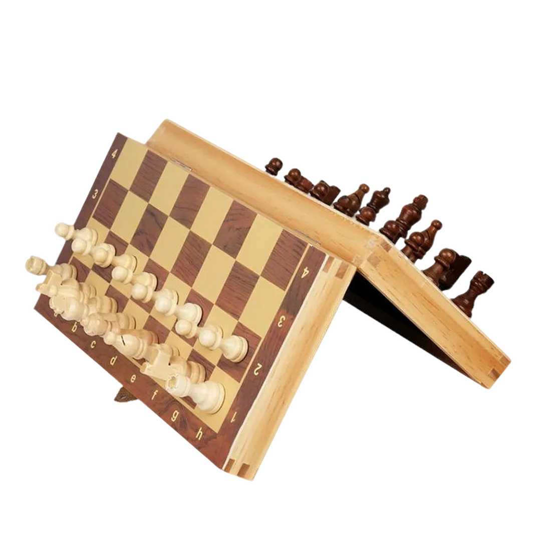 High-Quality 16-Inch Wooden Chess Set - The Silver Knight Folding Staunton Board | Chessetup Store – A durable and elegant chess set for all levels.