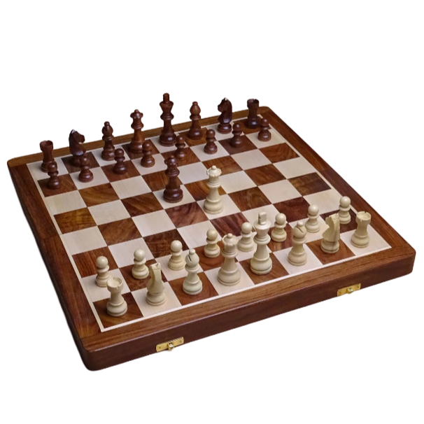 Portable 16-Inch Magnetic Chess Set - Foldable Board with Matte Finish | Chessetup Store – Perfect for travel, tournaments, and casual gameplay.