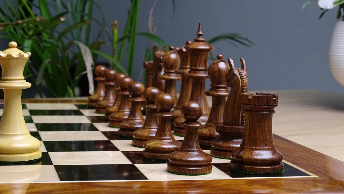 Luxury Handmade Chess Pieces in Sheesham & Boxwood - Elegant Staunton Chess Set - Chessetup Store