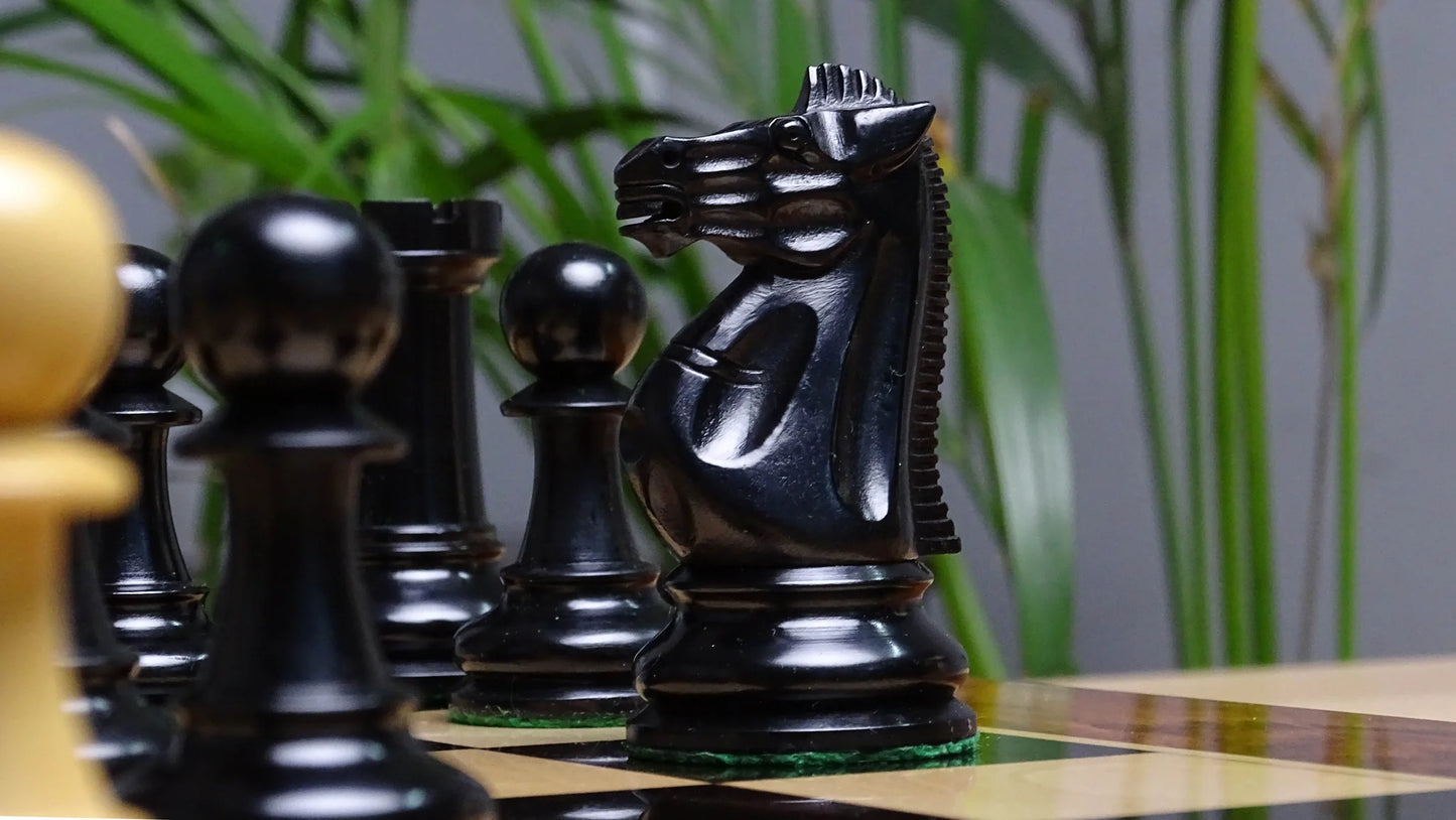 Exclusive Chess Set - 4.0 Inch King, Weighted Staunton Chessmen in Ebonized Wood, Chess Olympiad 1966 - Chessetup Store