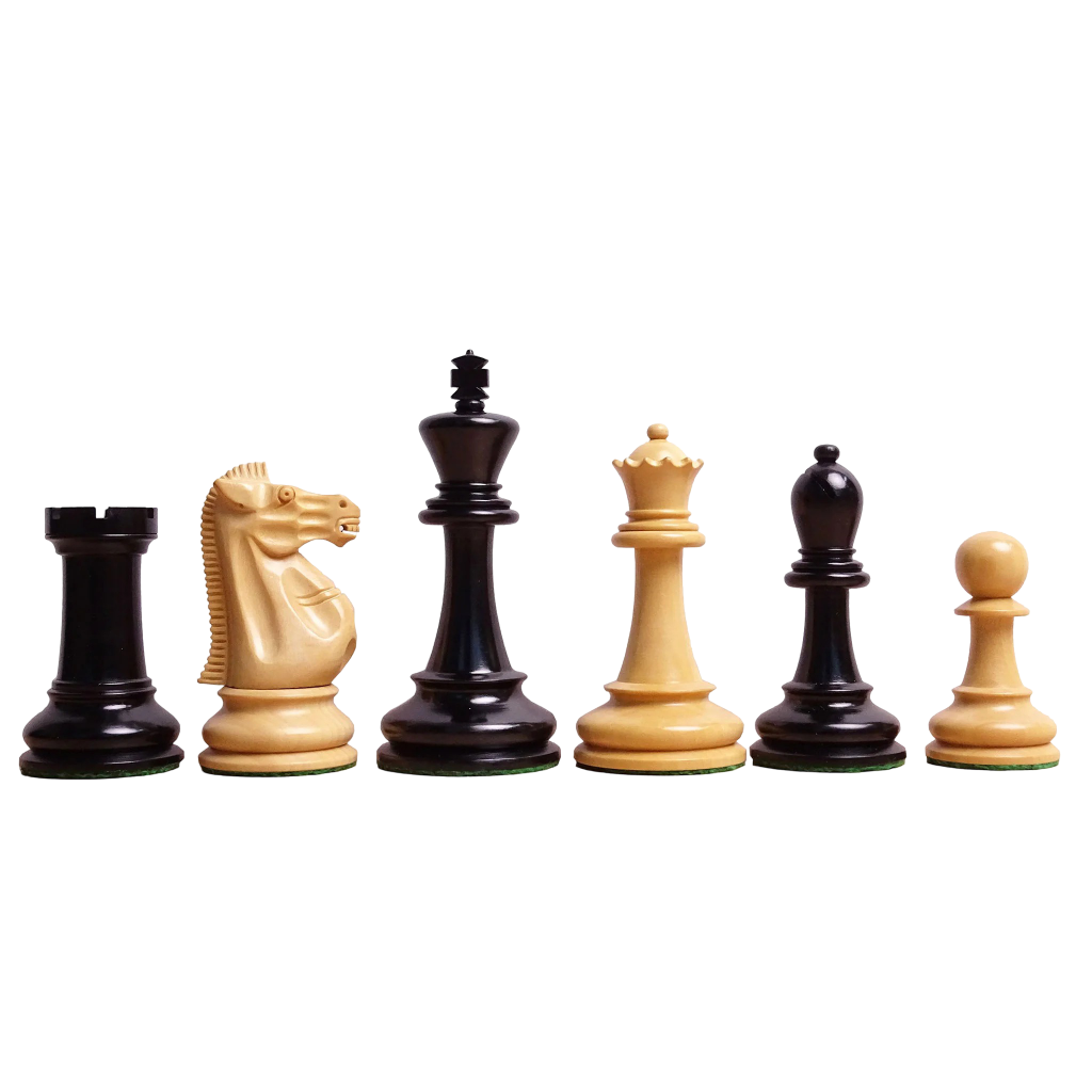 1966 17th Chess Olympiad Championship Weighted Repro 4.0 inch King Chess Pieces in Ebonized Wood