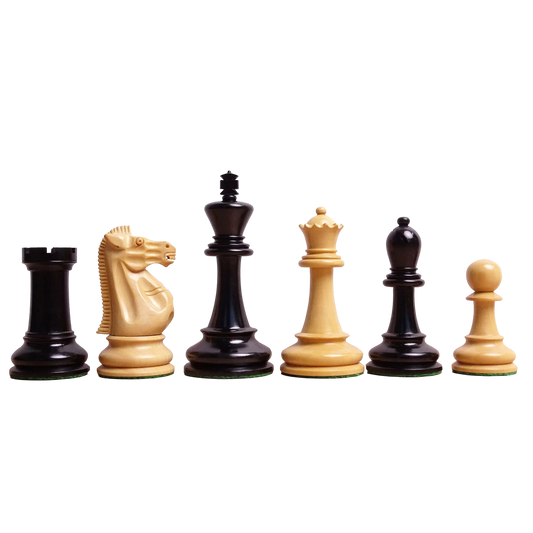 1966 17th Chess Olympiad Championship Weighted Repro 4.0 inch King Chess Pieces in Ebonized Wood