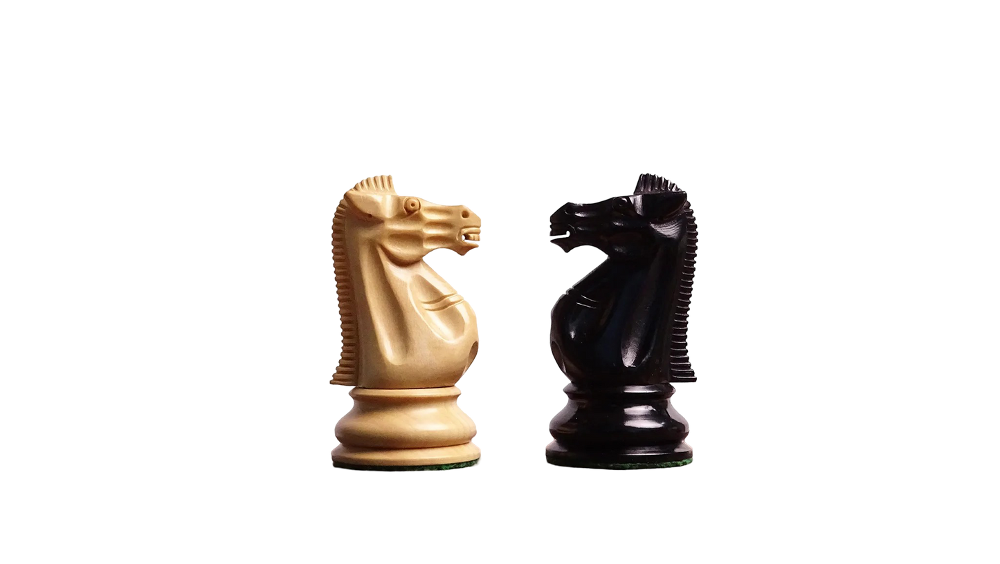 Vintage Chess Pieces in Ebonized Wood - 4.0 Inch King, Weighted Tournament Chessmen - Chessetup Store