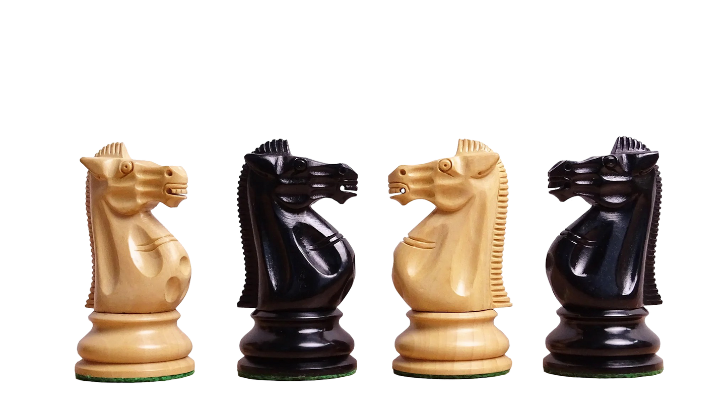 Professional Tournament Chessmen - Weighted Ebonized Wood Staunton Chess Pieces, 4.0 Inch King - Chessetup Store