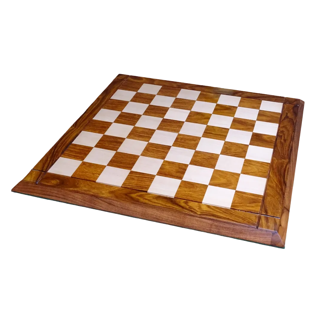 Sheesham & Maple 17-Inch Chess Board - Solid Wood with 48mm Squares | Chessetup Store – A beautifully designed chessboard for an exceptional playing experience.