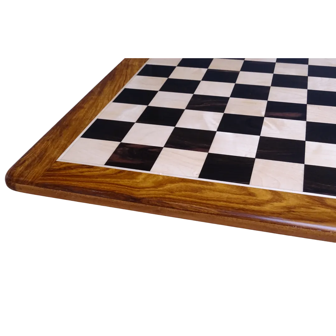 Luxury Wooden Chess Board - 17" Ebony & Maple Wood with 48mm Squares | Chessetup Store – A visually stunning chessboard that enhances any chess set collection.