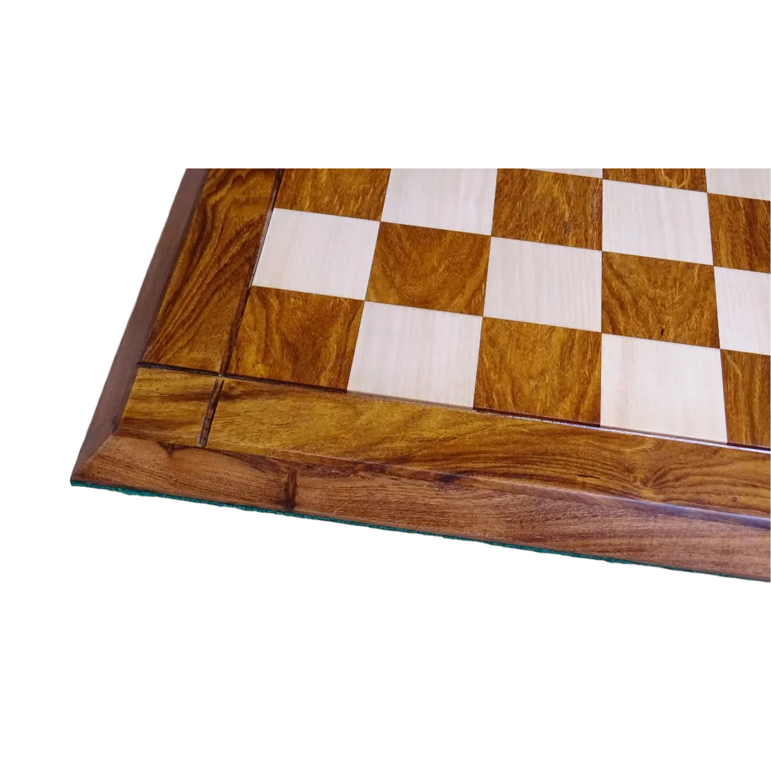 Best 17-Inch Sheesham & Maple Chess Board - Solid Wood with 48mm Squares | Chessetup Store – A tournament-ready chessboard designed for full-size Staunton chess pieces.