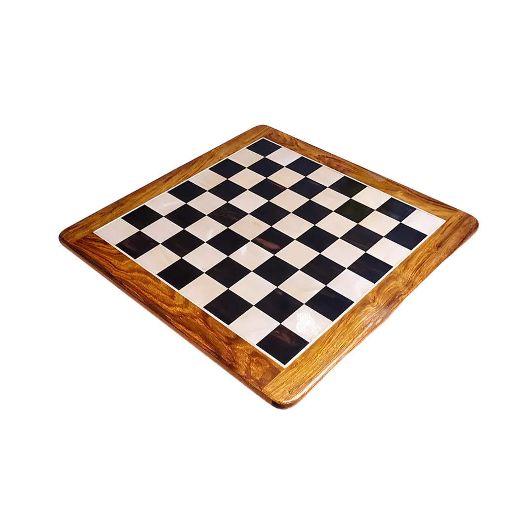 Handcrafted 17" Chess Board - Ebony & Maple Solid Wood with 48mm Squares | Chessetup Store – A beautifully crafted board designed for full-size Staunton chess pieces.