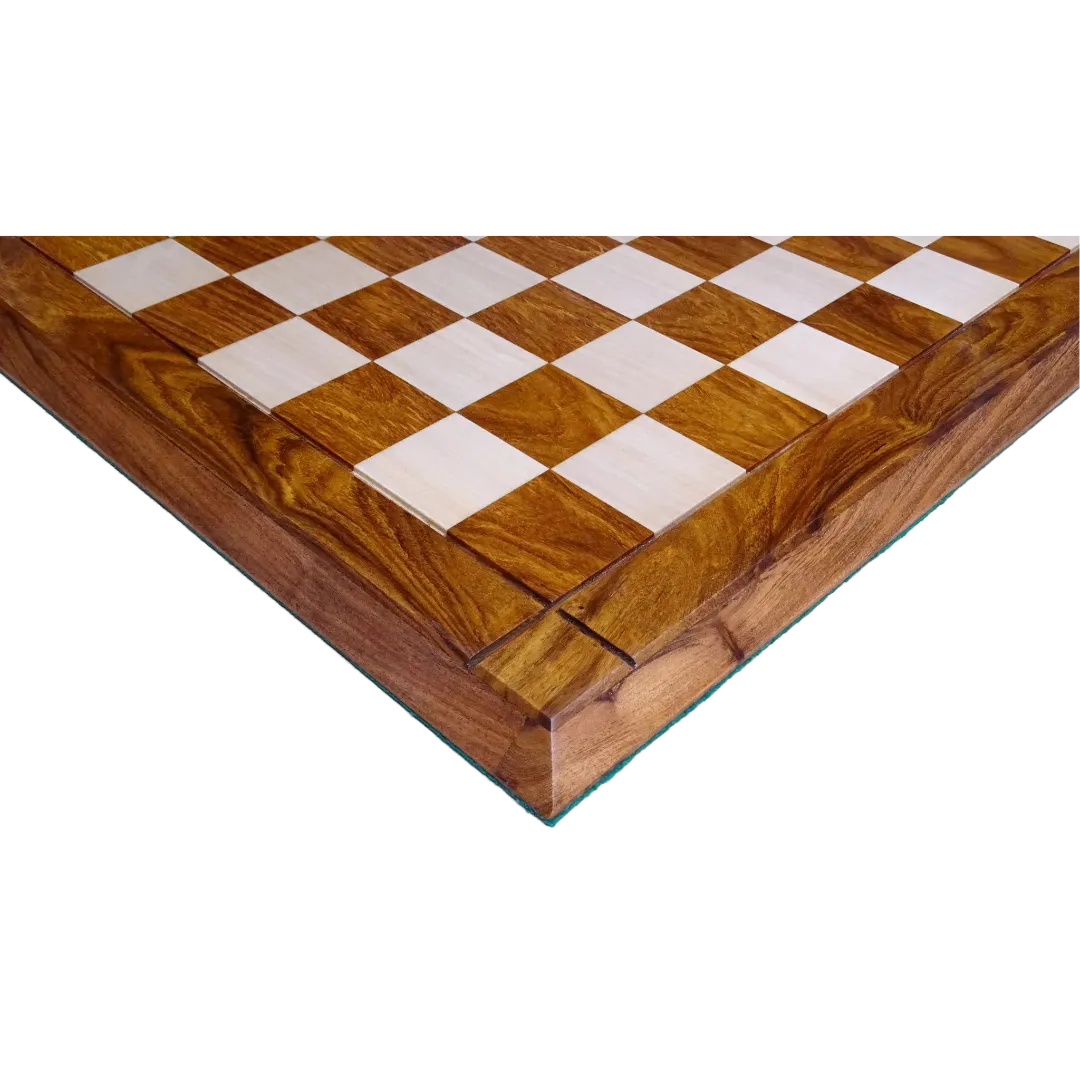 17-Inch Chess Board in Sheesham Wood & Maple Wood - 48mm Squares | Chessetup Store – A handcrafted wooden chessboard designed for tournament and luxury play.