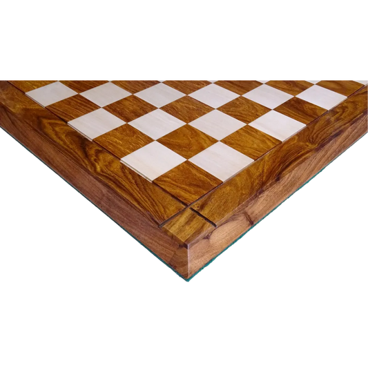 17-Inch Chess Board in Sheesham Wood & Maple Wood - 48mm Squares | Chessetup Store – A handcrafted wooden chessboard designed for tournament and luxury play.