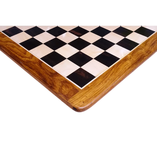 17-Inch Solid Wood Chess Board in Ebony Wood & Maple Wood - 48mm Squares | Chessetup Store – A handcrafted luxury chessboard designed for professional and tournament play.