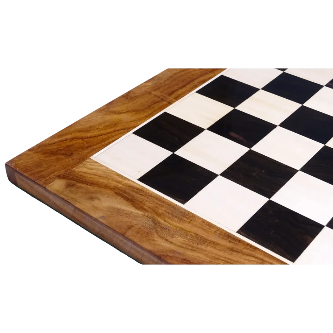 21 Inch Square Chess Board in Ebony & Mapple wood - Sheesham Border