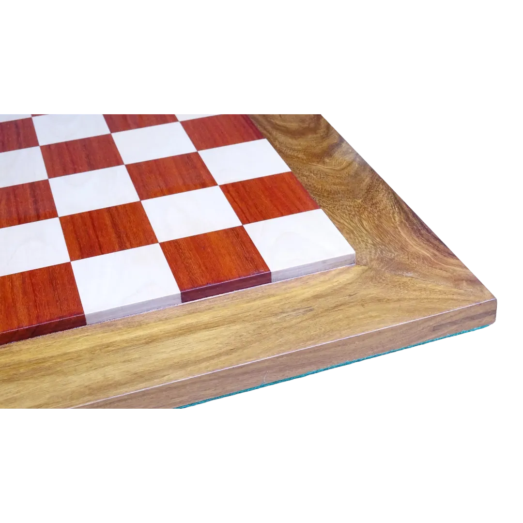 High-Quality 23-Inch Chess Board - African Padauk & Maple Wood with 57mm Squares | Chessetup Store – A durable, handcrafted board designed for precision gameplay.