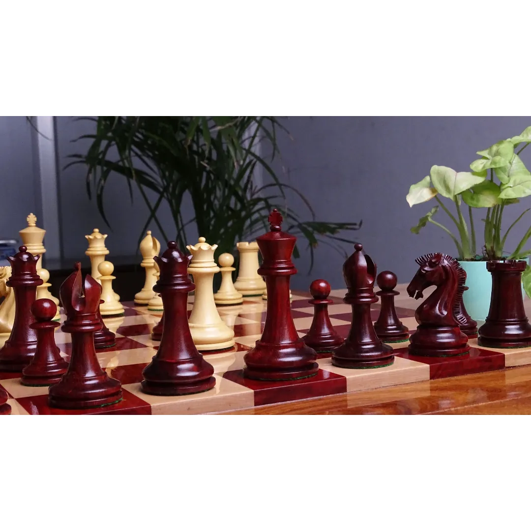 Professional Sinquefield Cup Chess Pieces - 3.75" Padauk & Boxwood Staunton Set - Available now at Chessetup Store.