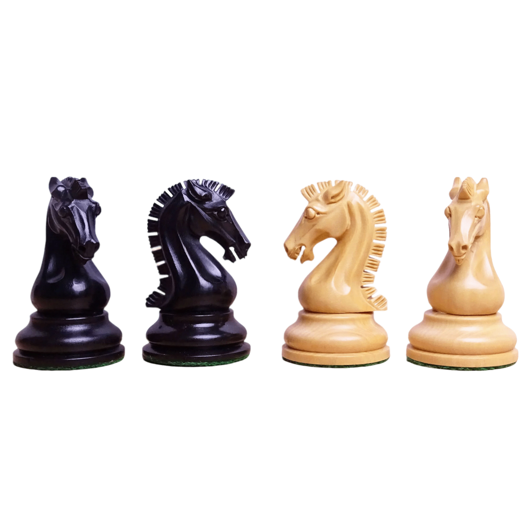 Handcrafted Ebony & Boxwood Chess Set - 3.75" King, Triple Weighted Staunton Pieces - Available at Chessetup.