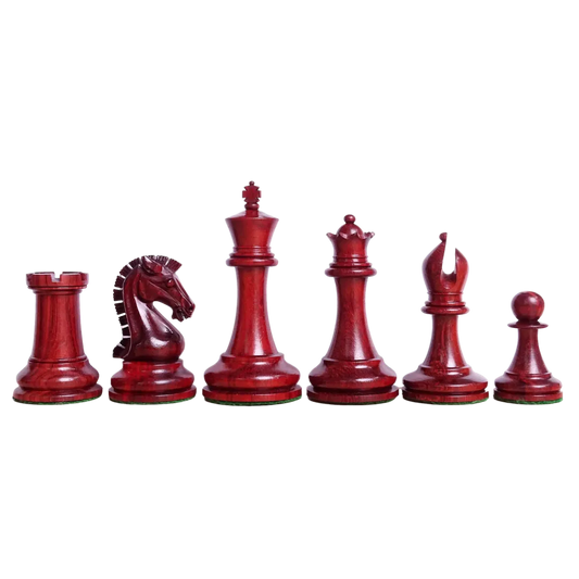 Triple Weighted 2017 Sinquefield Cup Chess Pieces in Padauk & Boxwood - 3.75" King - Premium edition available at Chessetup.