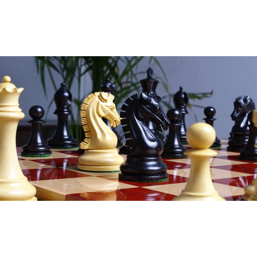 Luxury Tournament Chess Pieces in Ebony Wood & Boxwood - 3.75-inch Staunton Design - Shop now at Chessetup.