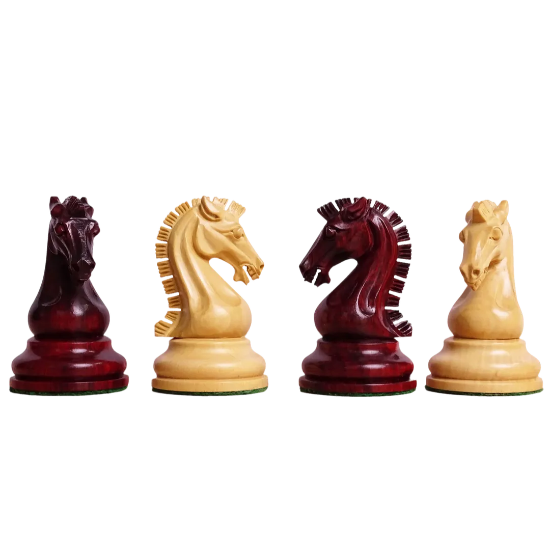 Handcrafted Padauk & Boxwood Chess Set - 3.75" King, Triple Weighted Staunton Pieces - Available at Chessetup.