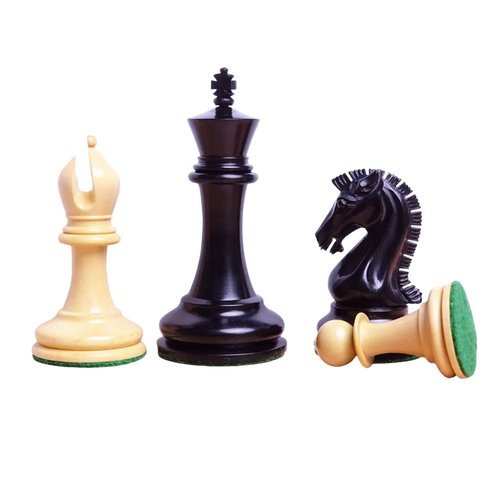 3.75 inch - Triple Weighted 2017 Sinquefield Cup Chess Pieces in Ebony Wood & Boxwood