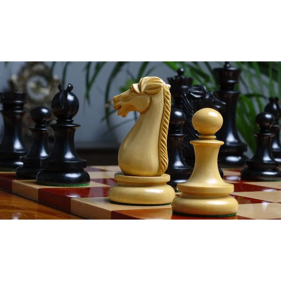 Dublin Staunton Chess Pieces - 4.5" Triple Weighted Ebony & Boxwood King Set - Get yours at Chessetup.