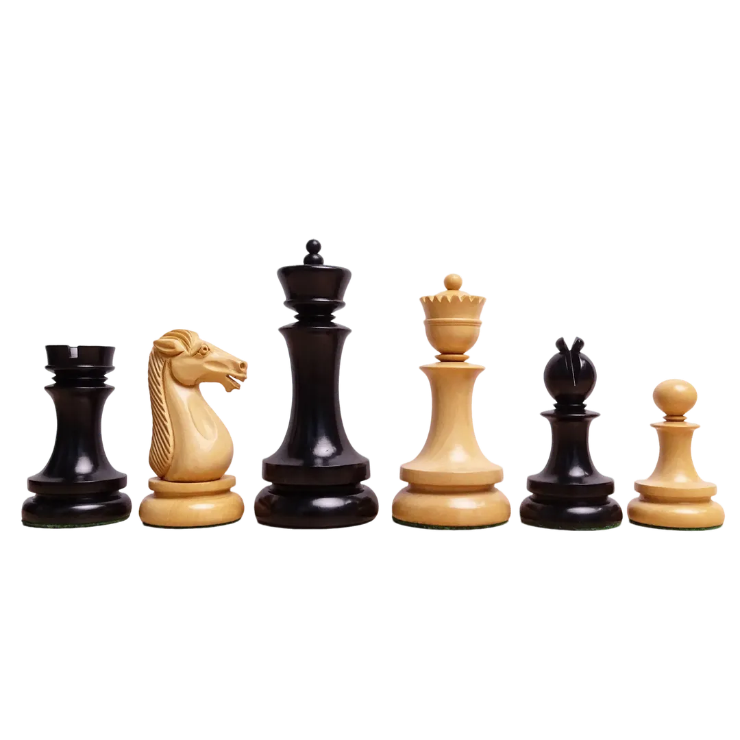 Luxury Dublin Chess Pieces Set - 4.5" King, Triple Weighted Ebony & Boxwood - Exclusive at Chessetup.