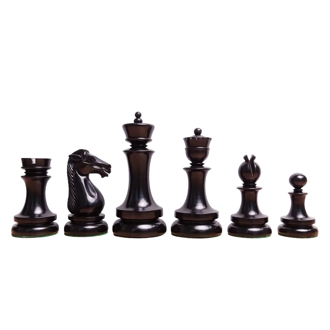 Premium Staunton Chess Pieces in Ebony & Boxwood - 4.5-inch King, Triple Weighted - Buy now at Chessetup.