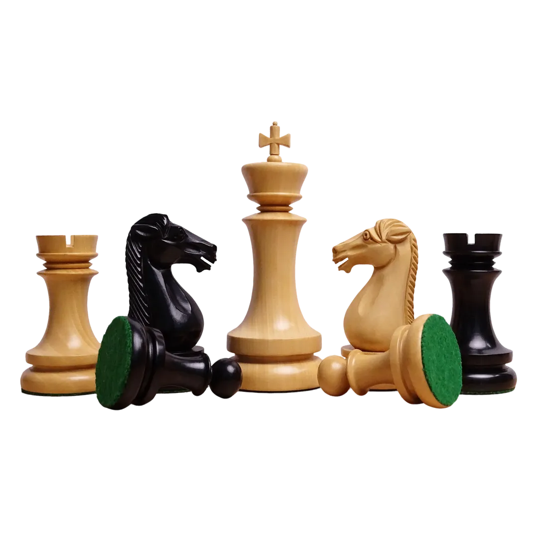 4.5-inch Triple Weighted Dublin Luxury Chess Pieces in Ebony & Boxwood - Tournament Edition - Available at Chessetup Store.