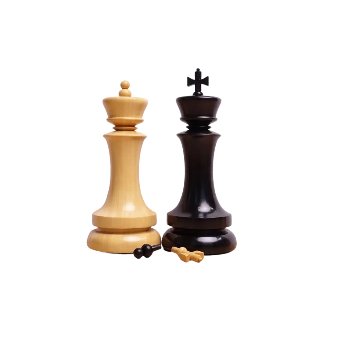 4.5-inch Dublin Chess Pieces Set - Handcrafted Ebony & Boxwood Staunton Design - Tournament-quality chess set at Chessetup.