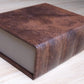 Brown Leatherette Chess Storage Box in Book Style for Pieces Up to 3.7 Inches