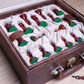 Chess Piece Storage Box - Solid Brown Faux Leather Case for Up to 4.1" Pieces | Chessetup Store – Keep your chess set secure in this durable and elegant box.