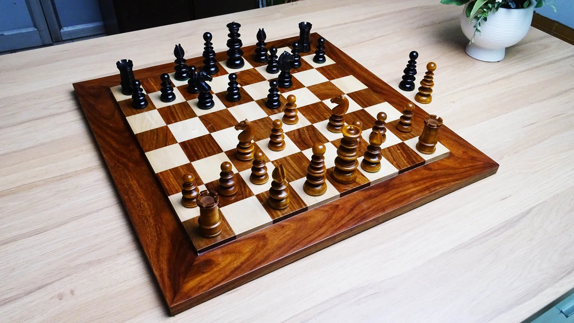 Unique Pre-Staunton Chess Pieces - Luxury Handcrafted Chessmen in Antiqued Boxwood & Ebony - Chessetup Store