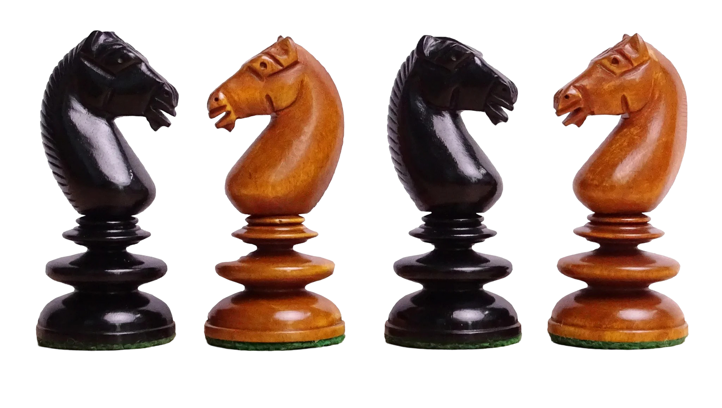 Pre-Staunton Chessmen Set - Calvert English Chess Pieces in Antiqued Boxwood & Ebony - Chessetup Store