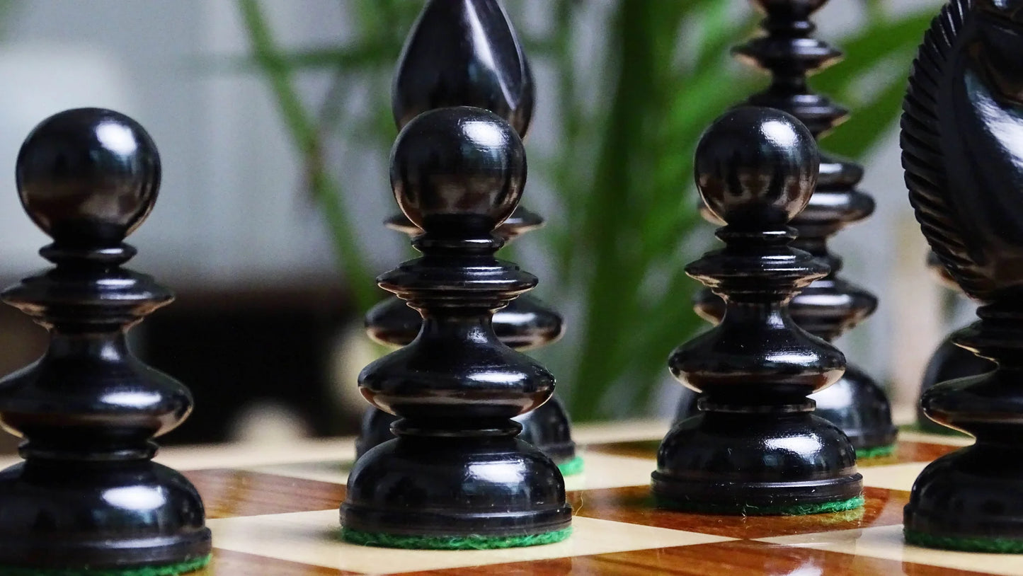 Authentic Pre-Staunton Chess Pieces - Circa 1840 Calvert Chessmen in Antiqued Boxwood & Ebony - Chessetup Store