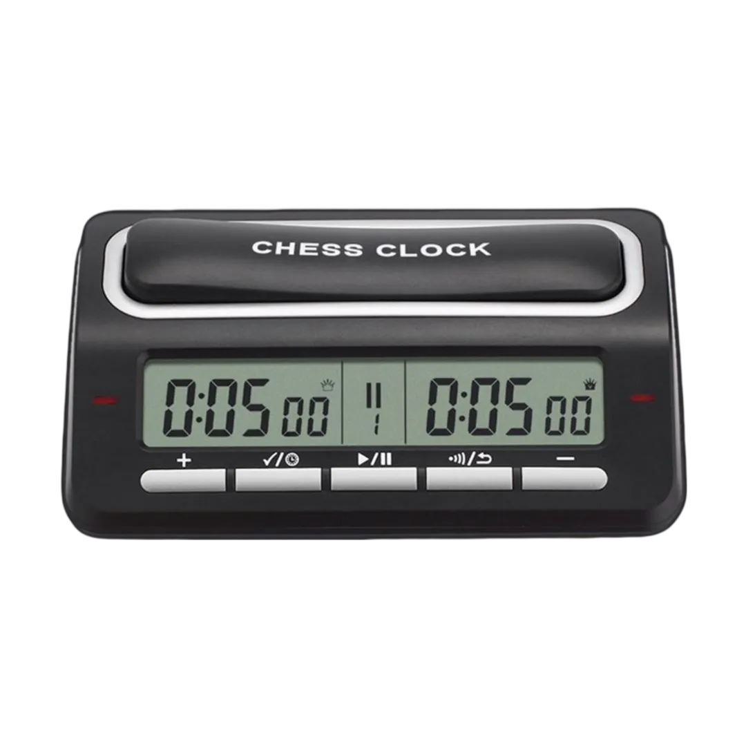 Digital Chess Timer Clock with Customizable Settings | Chessetup Store – A high-precision chess clock with adjustable time controls, perfect for tournaments, blitz, and rapid play.