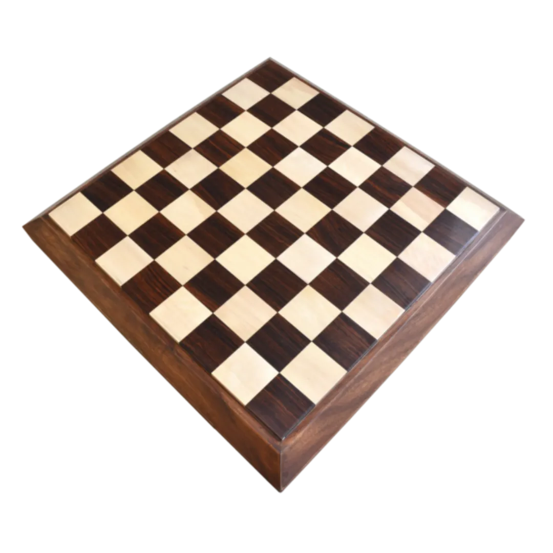 Premium 21-Inch Sheesham Wood Chess Board - 50mm Square Size | Chessetup Store – A luxurious wooden chessboard with a polished finish for a superior playing experience.