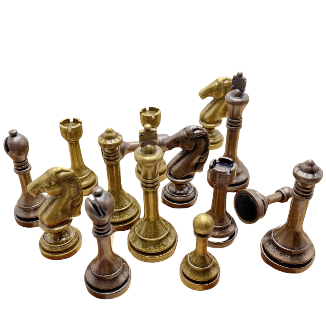 Handcrafted 32 Full Metal Chess Pieces - Premium Staunton Set | Chessetup Store – The best metal chess pieces available.