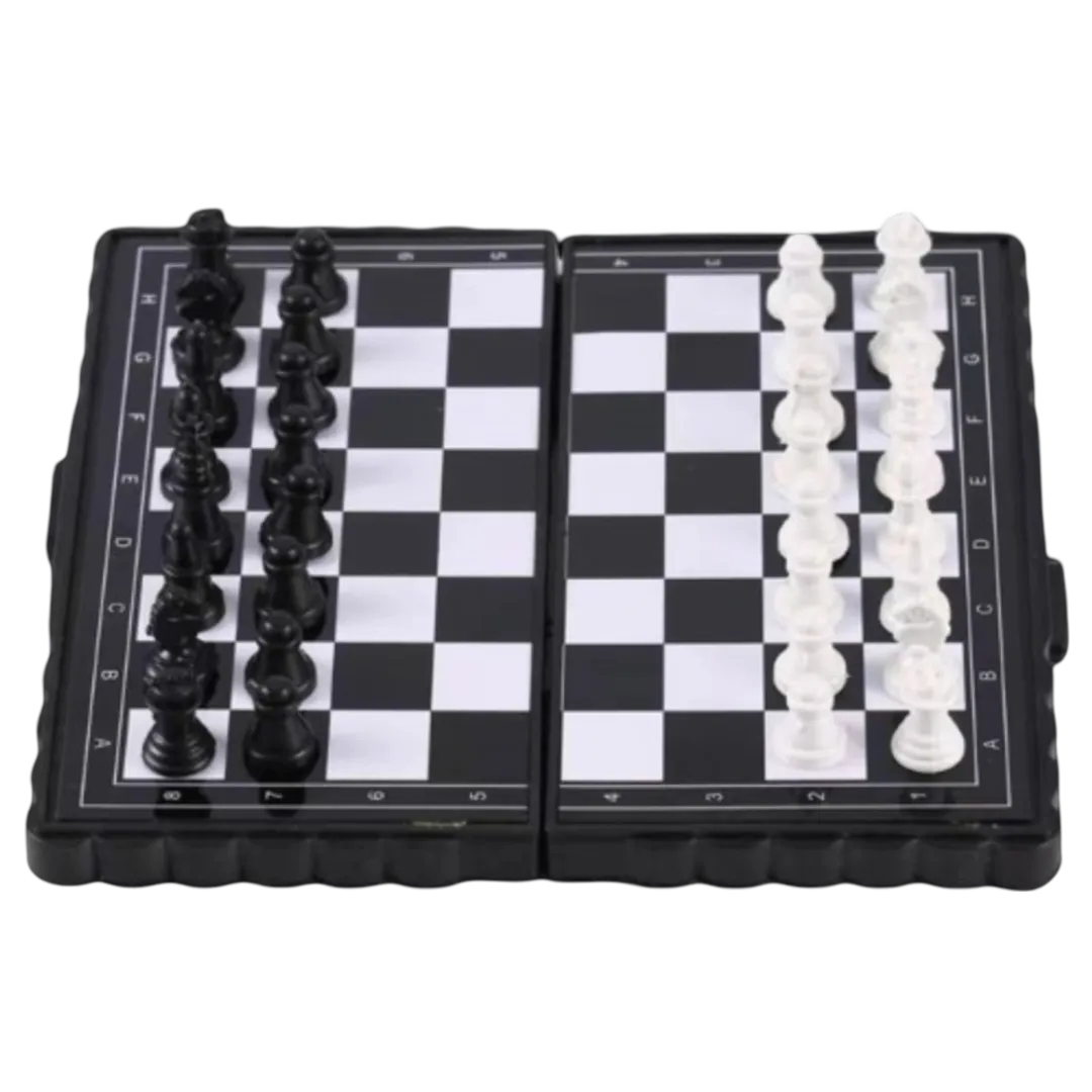 Portable Magnetic Chess Set - Mini Travel Chess Board with Staunton Pieces | Chessetup Store – Strong magnetic hold keeps pieces in place during gameplay.