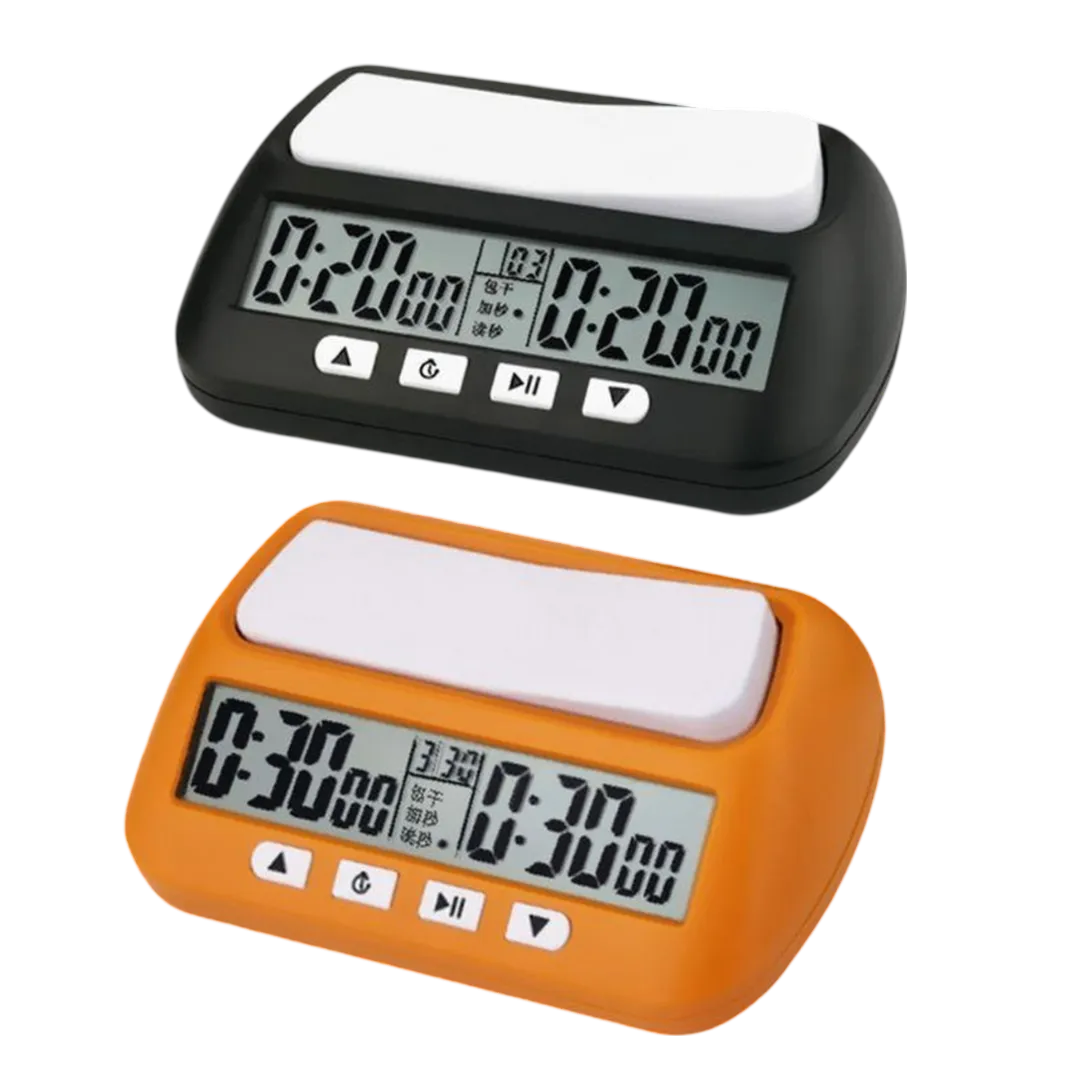 Best Digital Chess Clock (Orange) - Tournament-Approved Timer | Chessetup Store – A reliable and stylish chess timer ideal for classical, rapid, and blitz games.